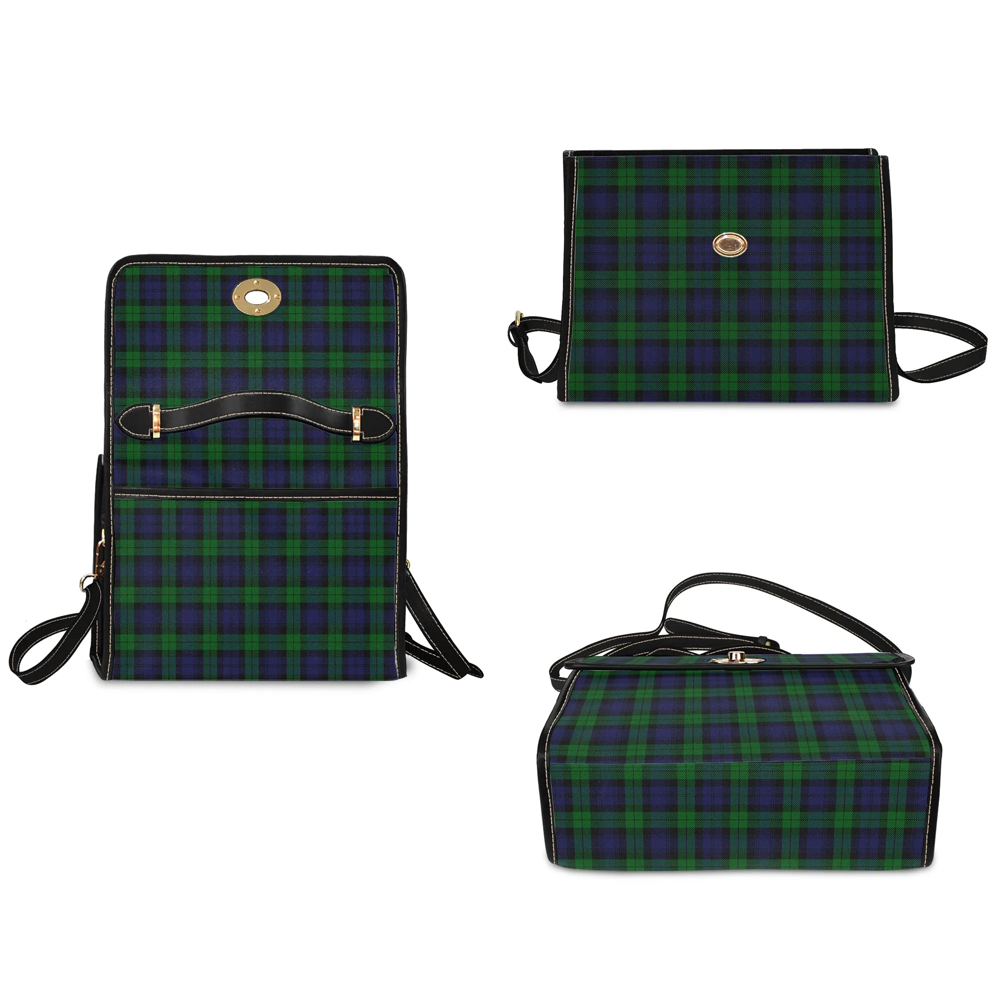 Black Watch Tartan Waterproof Canvas Bag