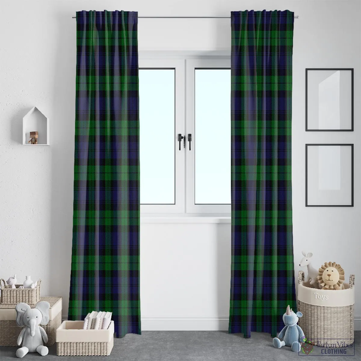 Black Watch Tartan Window Curtain