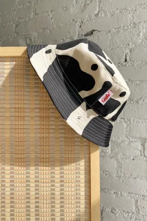 Black   White Cow Britt Bucket Hat