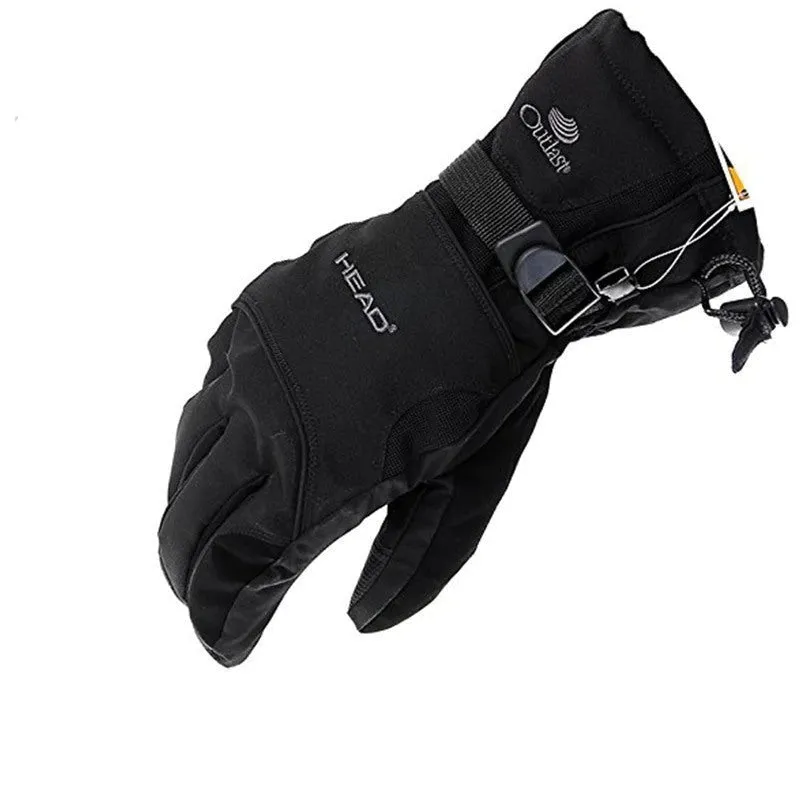 Black Winter Windproof Waterproof Ski Gloves