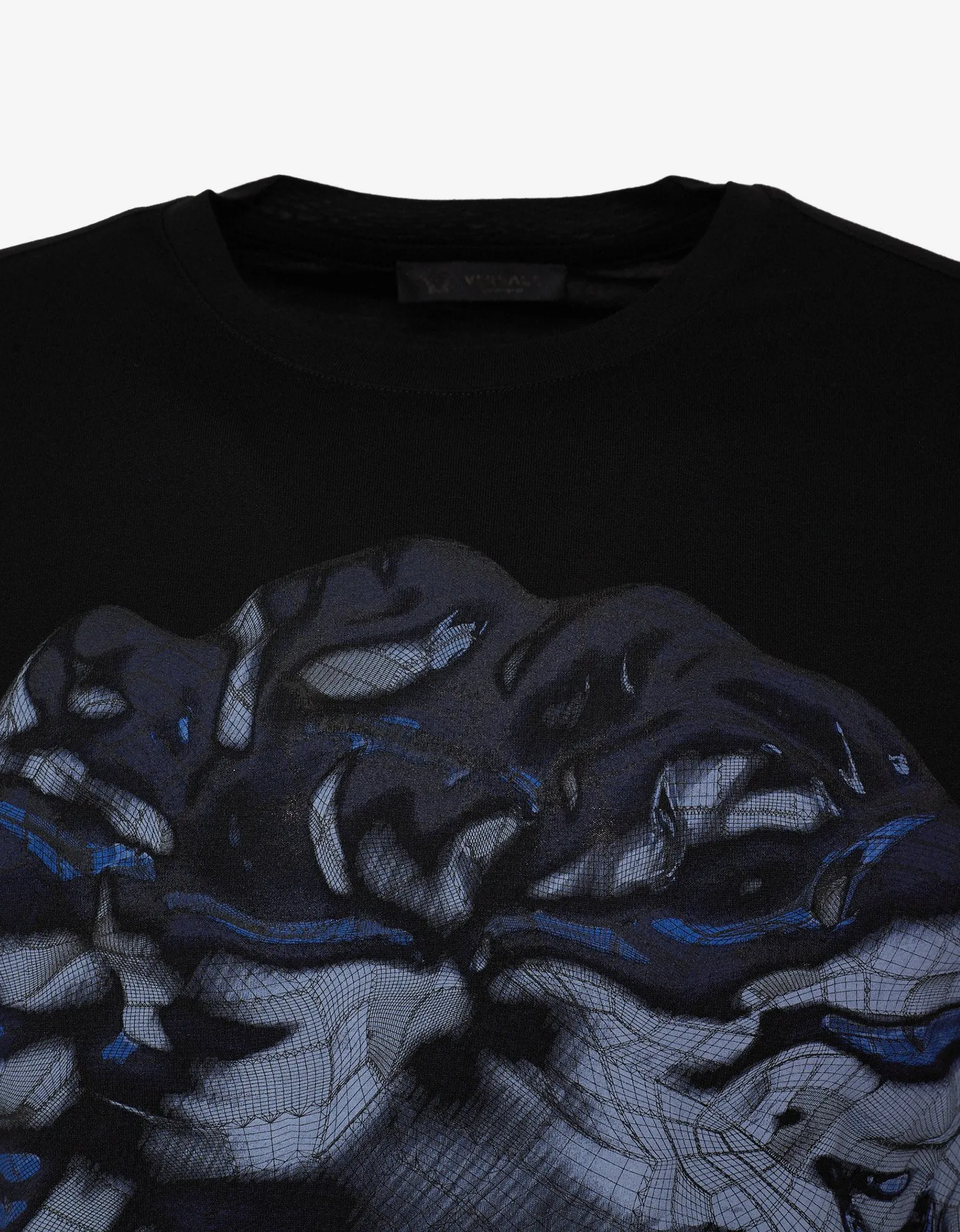 Black Wireframe Medusa Print T-Shirt