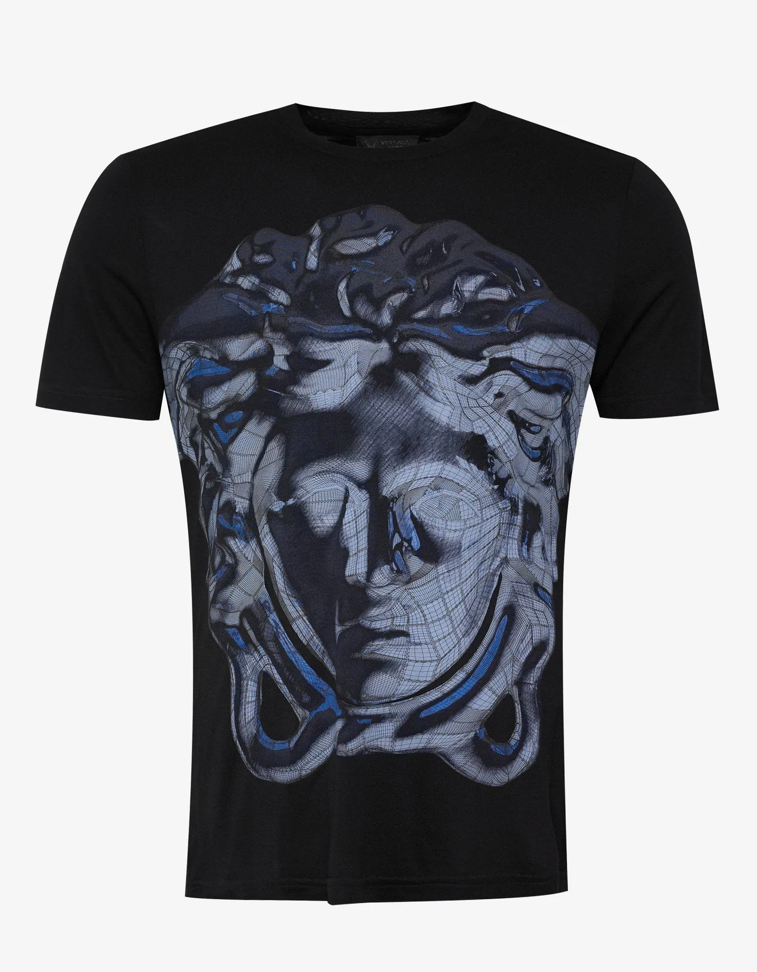 Black Wireframe Medusa Print T-Shirt