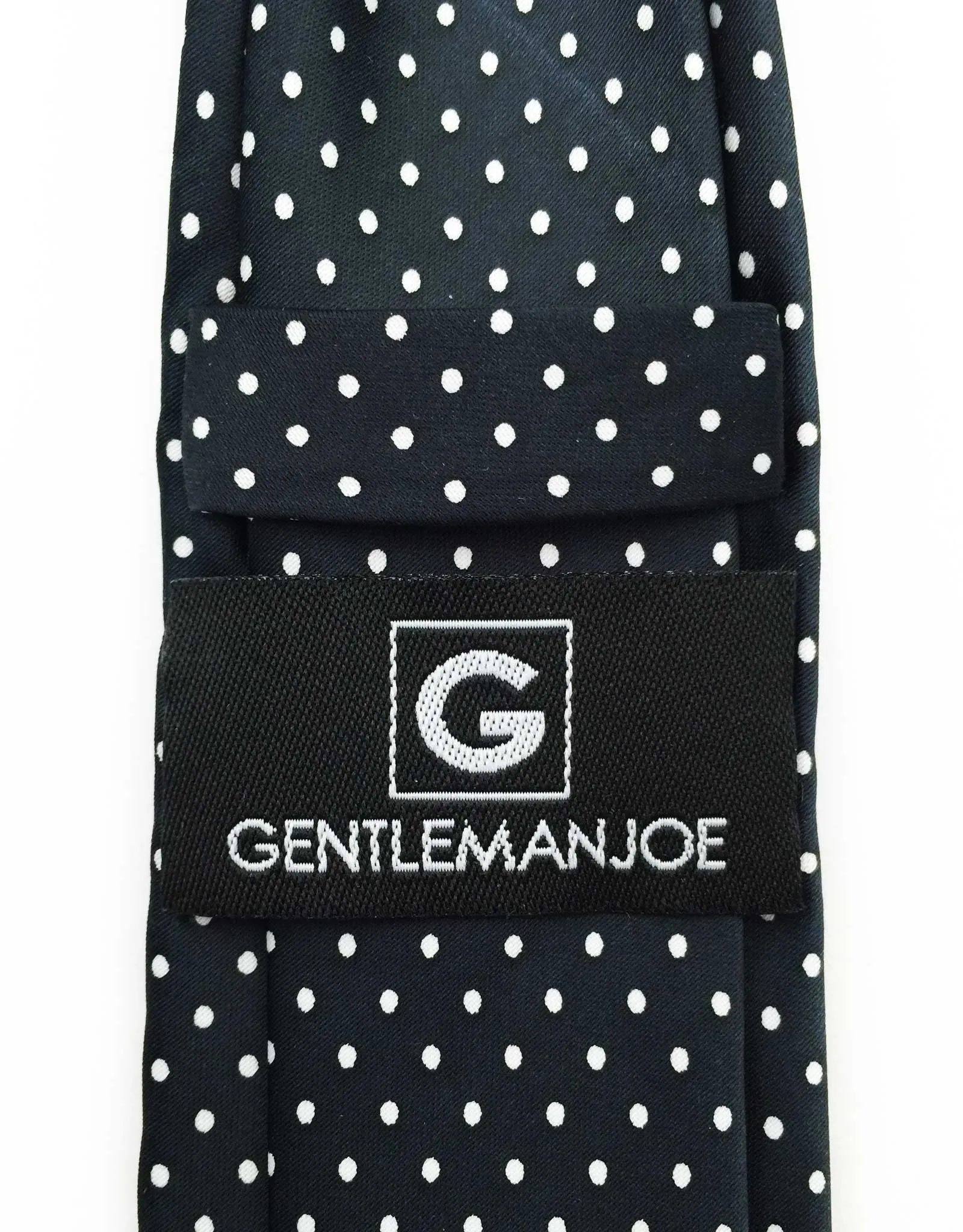 Black with White Polka Dots Skinny Tie