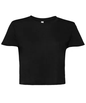 Black - Women's flowy cropped tee