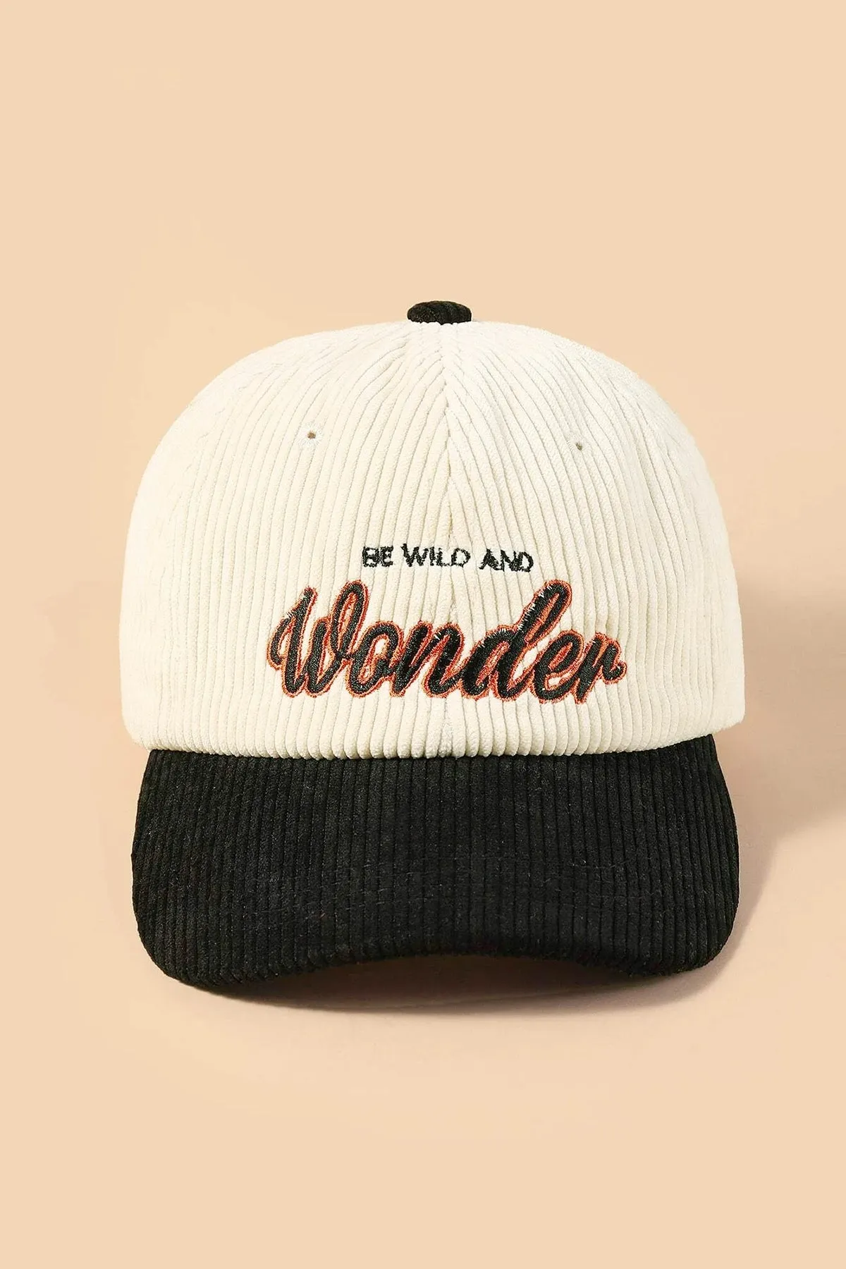 Black Wonder Embroidered Corduroy Cap  - S23 - MCP112R