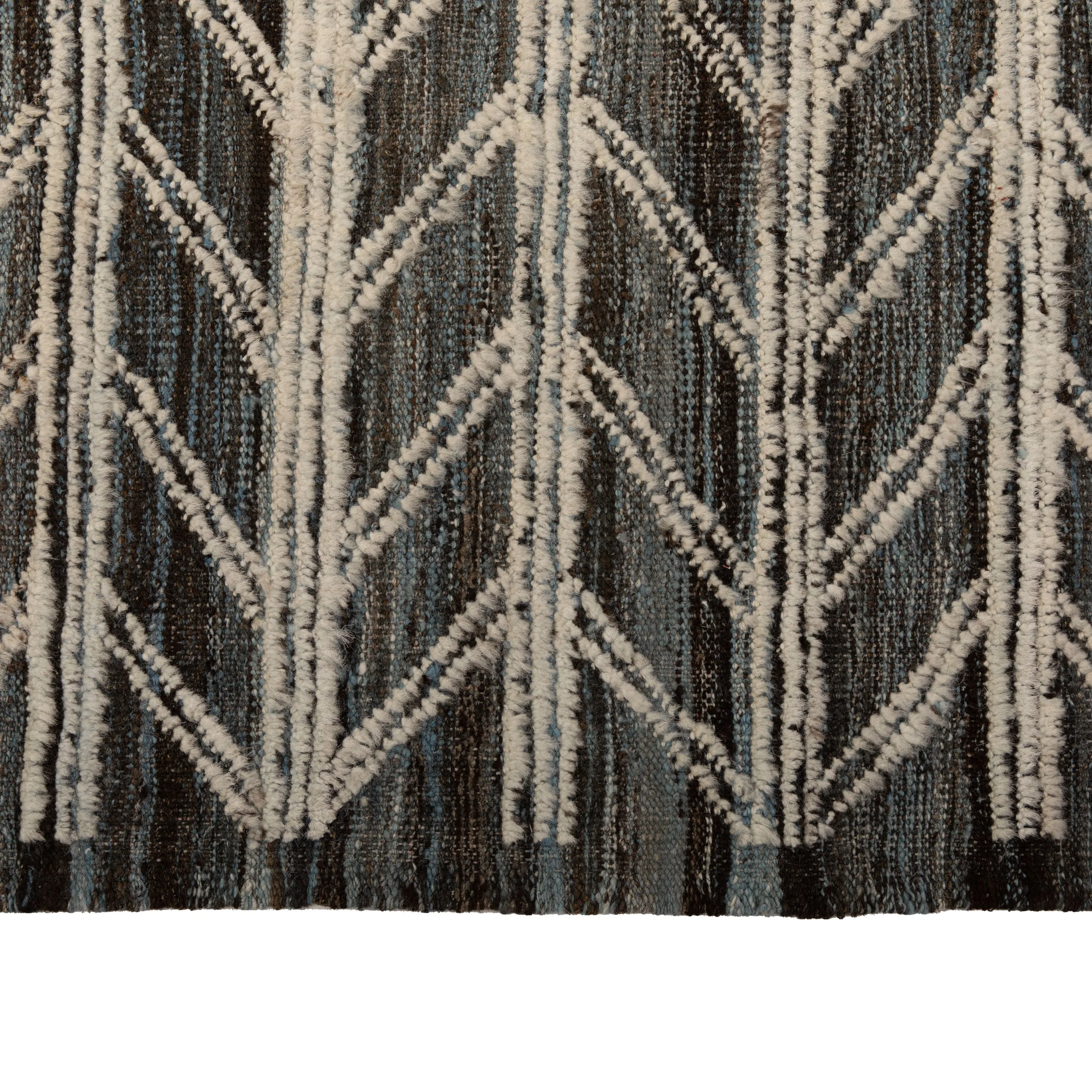 Black Zameen Modern Wool Rug - 10'9" x 14'