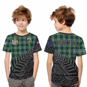 Blackadder Crest Tartan Kid T-Shirt with New Zealand Silver Fern Half Style