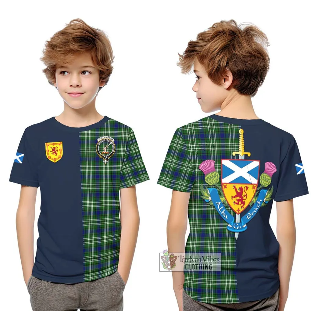 Blackadder Tartan Kid T-Shirt Alba with Scottish Lion Royal Arm Half Style