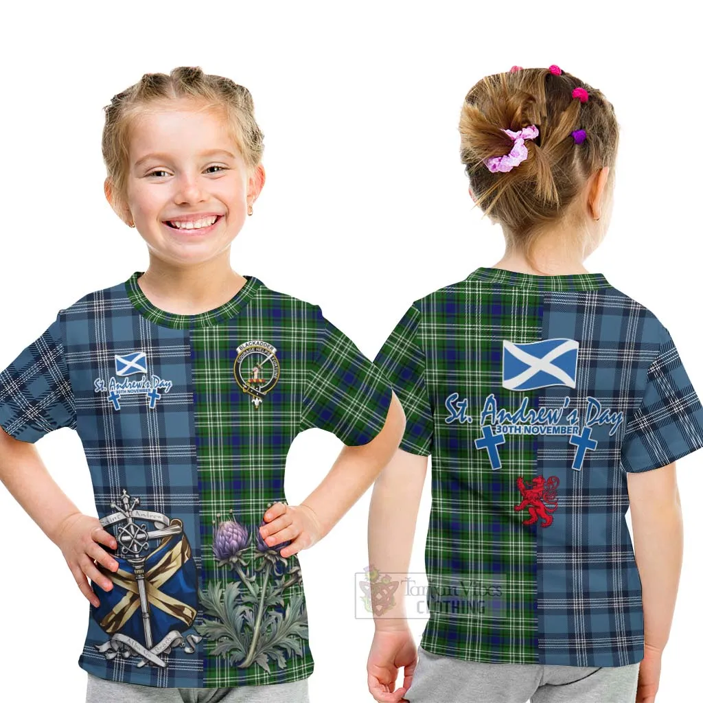 Blackadder Tartan Kid T-Shirt Happy St. Andrew's Day Half Tartan Style