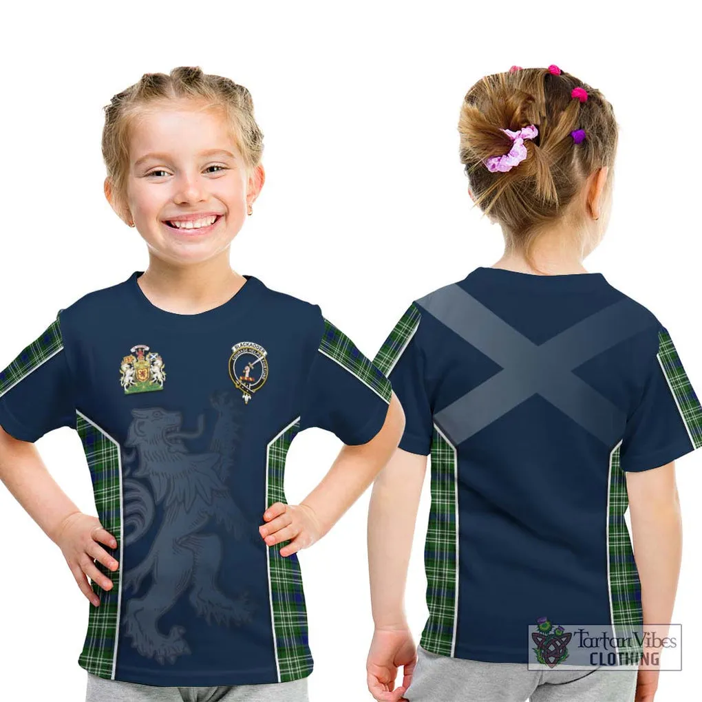 Blackadder Tartan Kid T-Shirt with Family Crest and Lion Rampant Vibes Sport Style