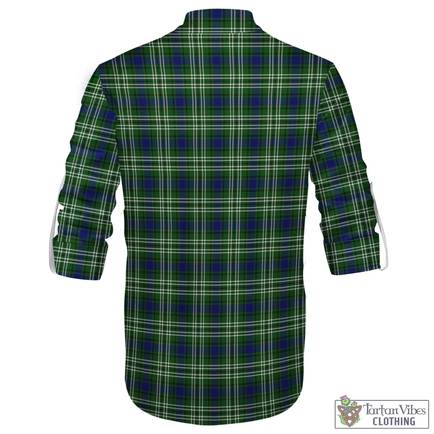 Blackadder Tartan Men's Scottish Traditional Jacobite Ghillie Kilt Shirt with Family Crest