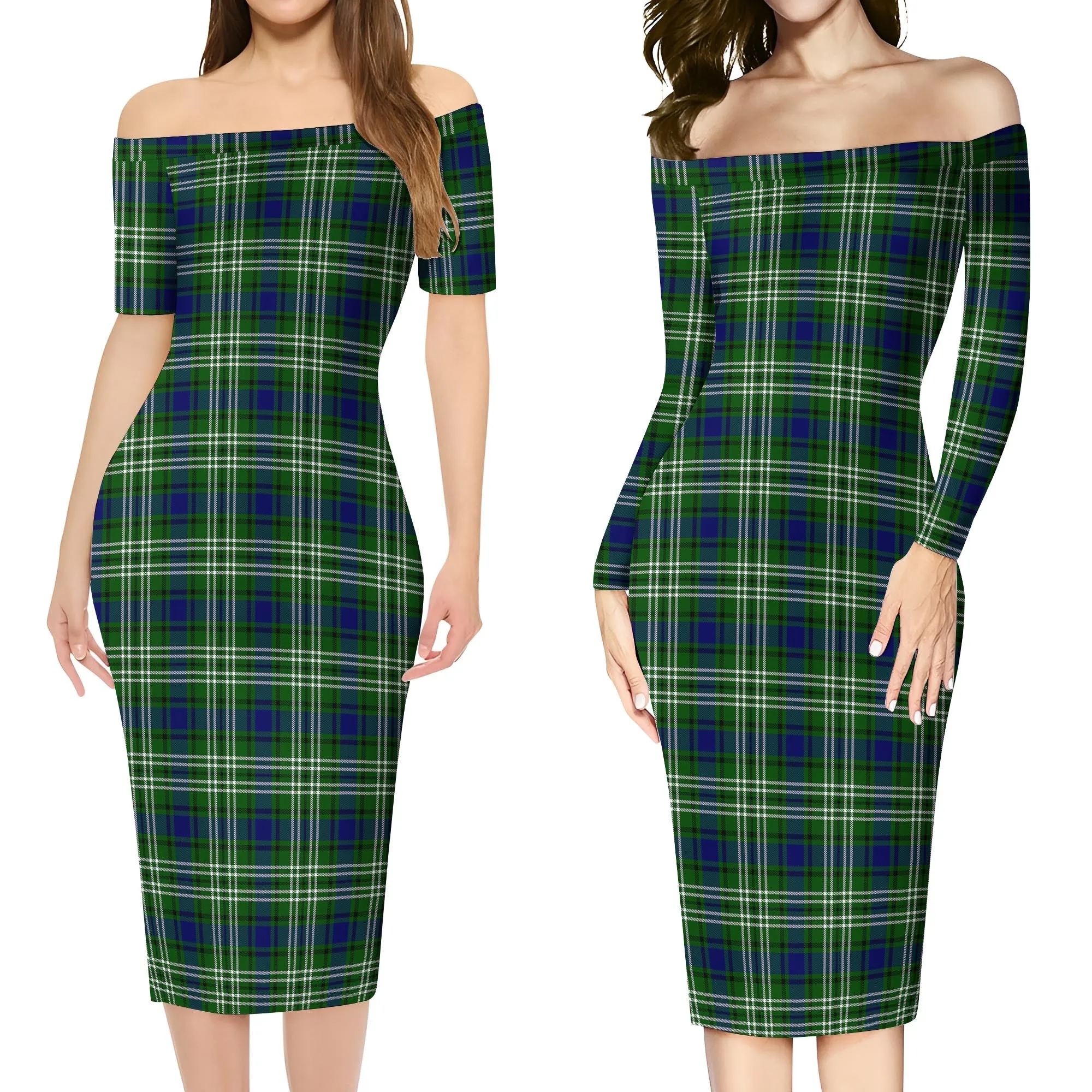 Blackadder Tartan Off Shoulder Lady Dress