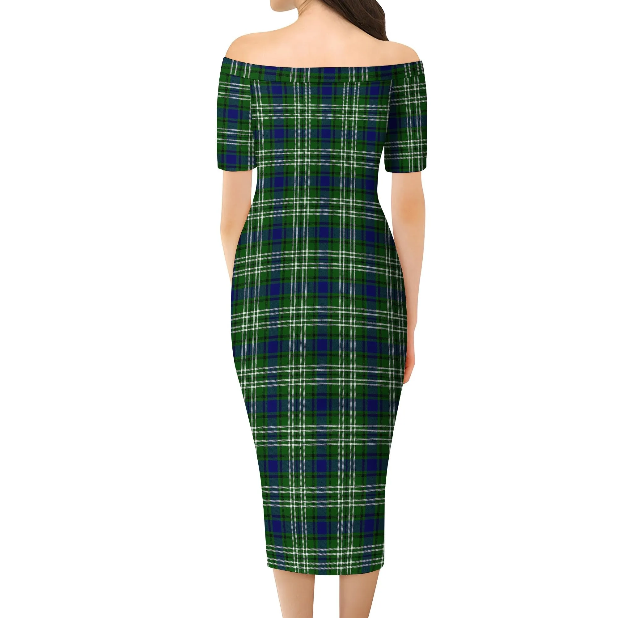 Blackadder Tartan Off Shoulder Lady Dress