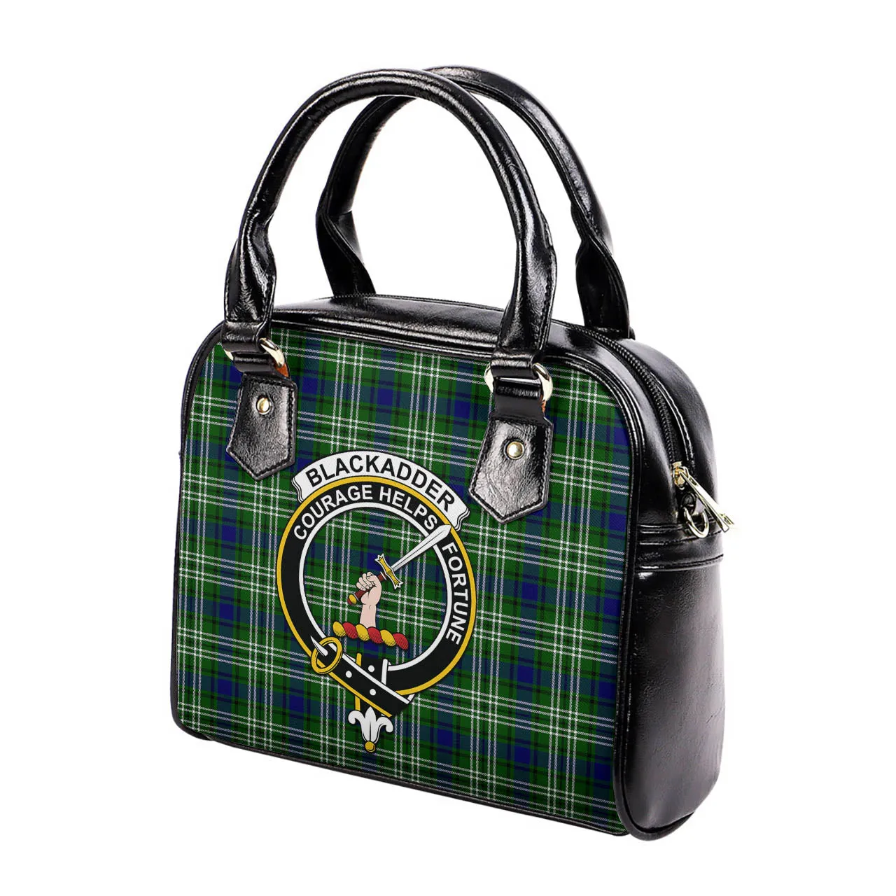 Blackadder Tartan Shoulder Handbags with Family Crest