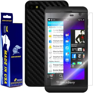 BlackBerry Z10 Screen Protector   Black Carbon Fiber Film Protector