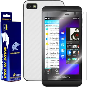 BlackBerry Z10 Screen Protector   White Carbon Fiber Film Protector