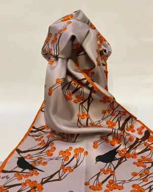 'Blackbird' Silk Scarf by Faye Stevens