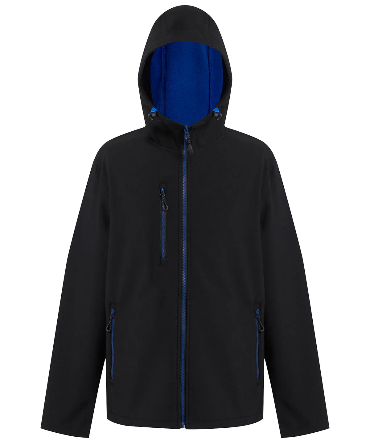 Black/New Royal - Navigate 2-layer hooded softshell jacket