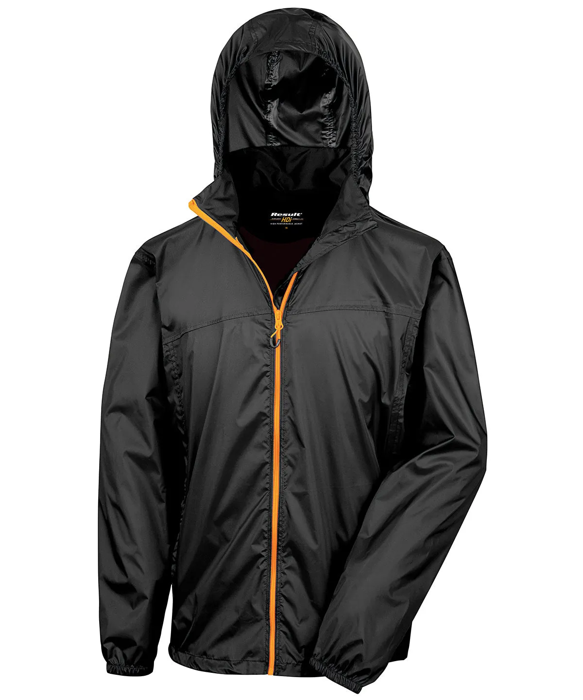 Black/Orange - HDi quest lightweight stowable jacket