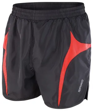 Black/Red - Spiro micro-lite running shorts