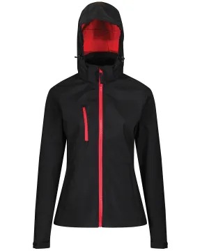 Black/Red - Women's venturer 3-layer hooded softshell jacket