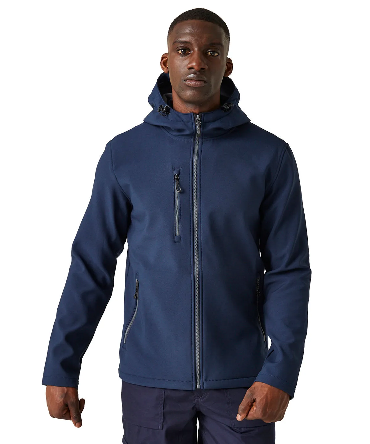 Black/Seal - Navigate 2-layer hooded softshell jacket