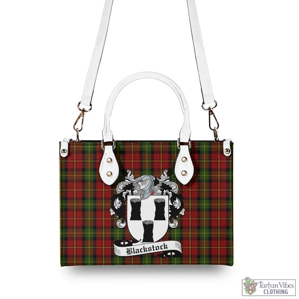 Blackstock Red Dress Tartan Luxury Leather Handbags with Family Crest