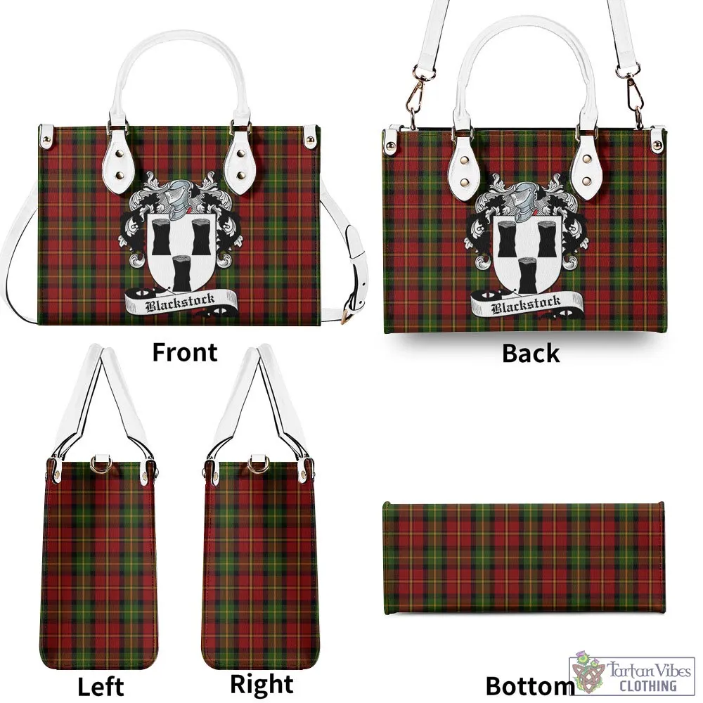 Blackstock Red Dress Tartan Luxury Leather Handbags with Family Crest