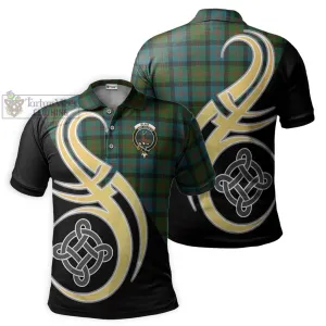 Blair Ancient Tartan Polo Shirt with Family Crest and Celtic Symbol Style