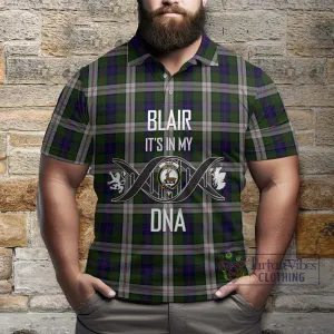 Blair Dress Tartan Polo Shirt with Family Crest DNA In Me Style