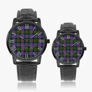 Blair Modern Tartan Personalized Your Text Leather Trap Quartz Watch