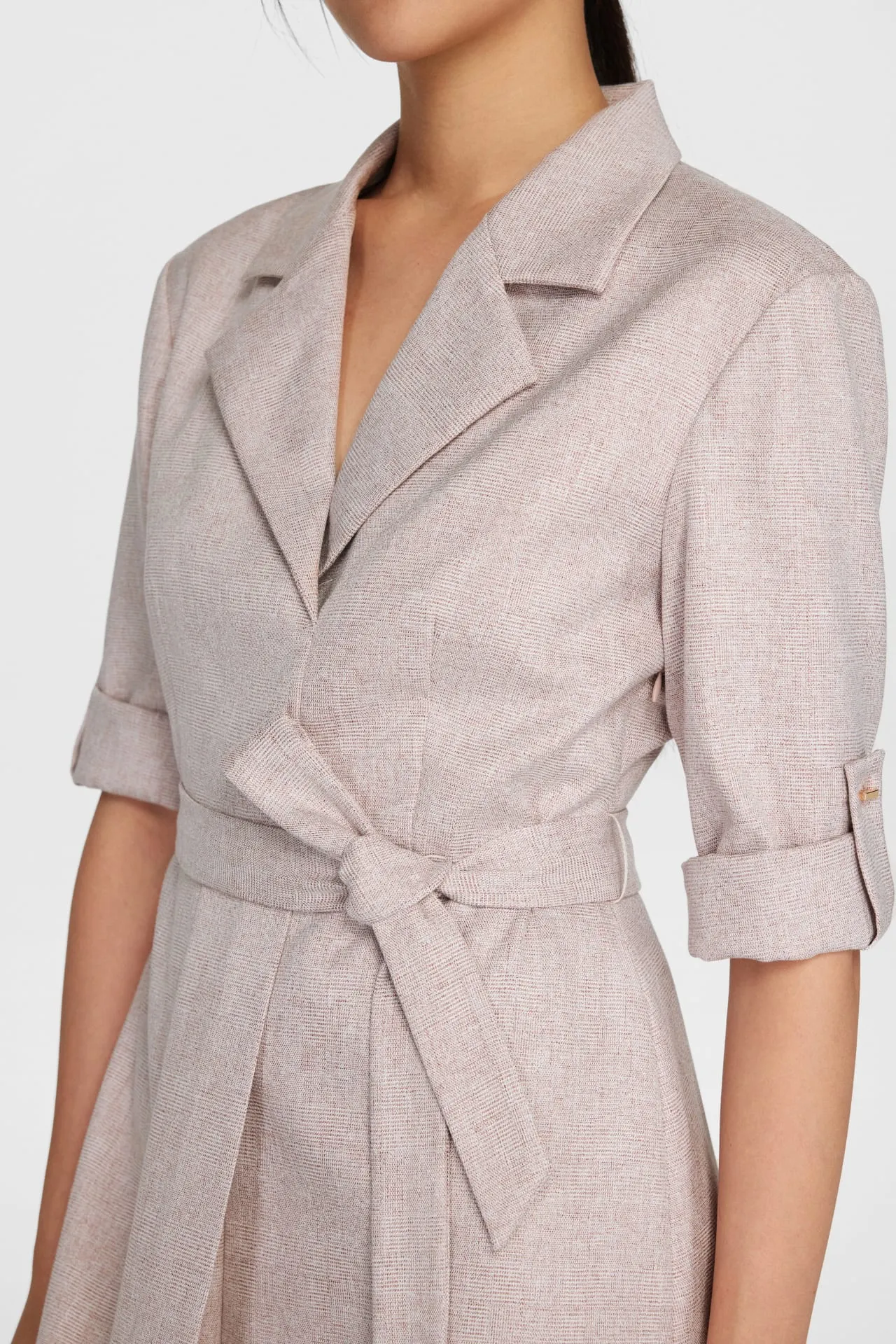 Blair Soft Touch Check Trench Dress with fabric belt