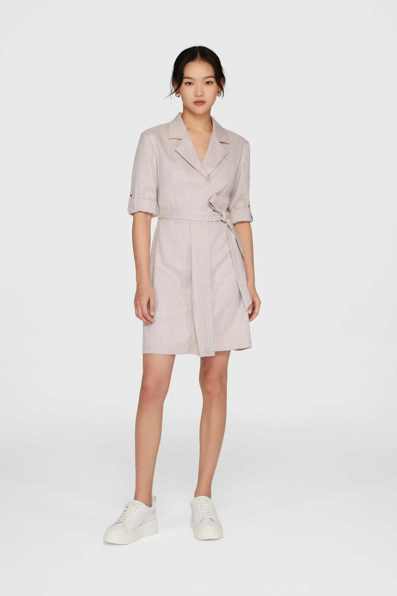 Blair Soft Touch Check Trench Dress with fabric belt