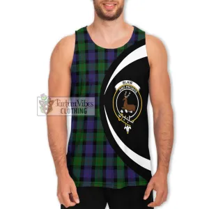 Blair Tartan Men's Tank Top with Family Crest Circle Style