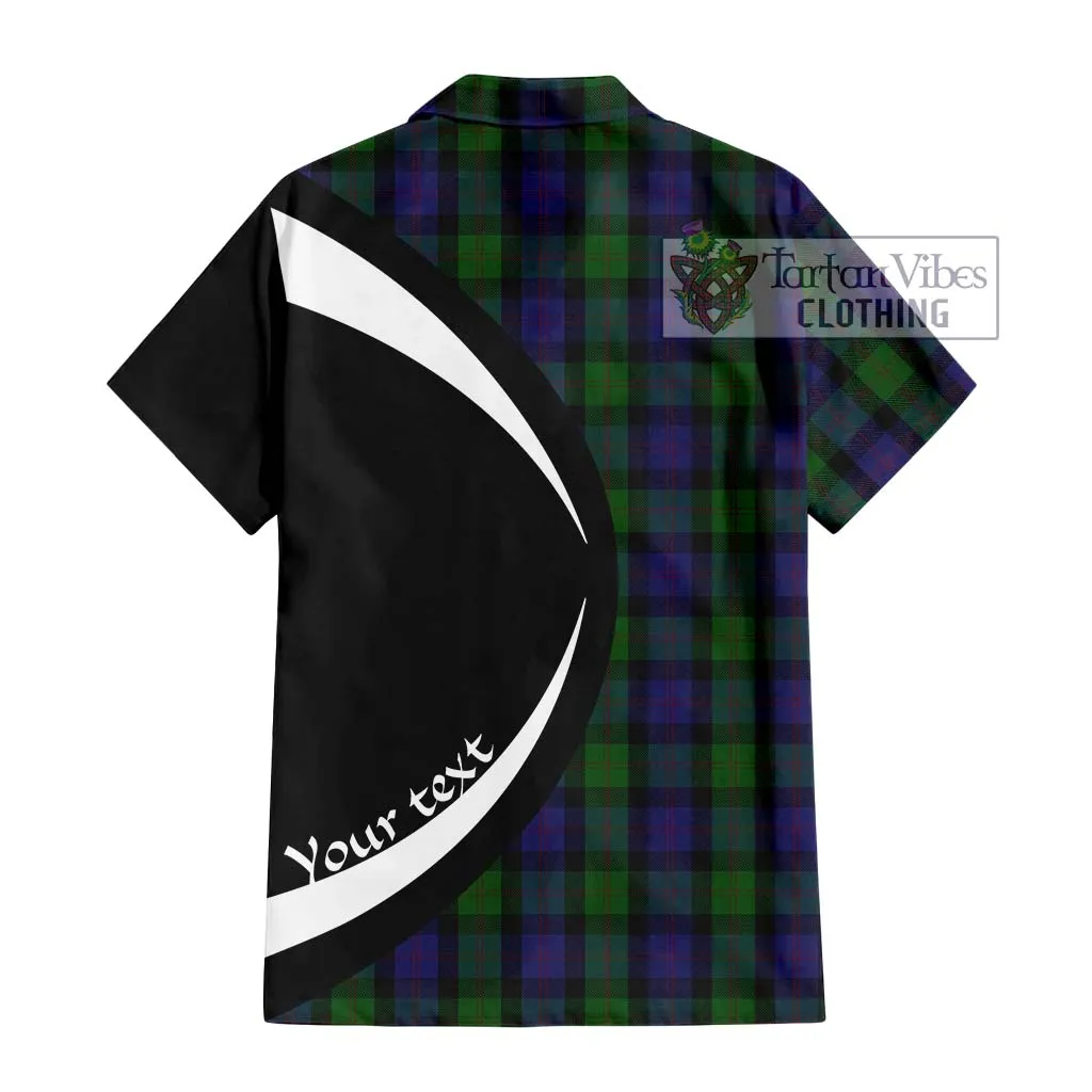 Blair Tartan Short Sleeve Button Up with Family Crest Circle Style