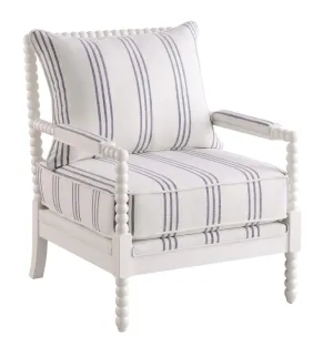 Blanchett Navy & White Upholstered Accent Chair Spindle