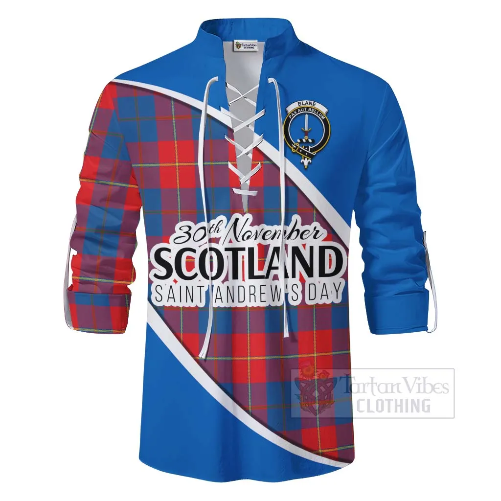 Blane Family Crest Tartan Ghillie Kilt Shirt Celebrate Saint Andrew's Day in Style