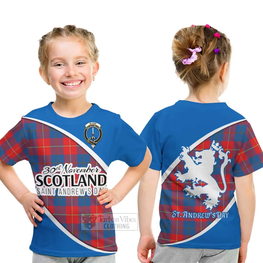 Blane Family Crest Tartan Kid T-Shirt Celebrate Saint Andrew's Day in Style