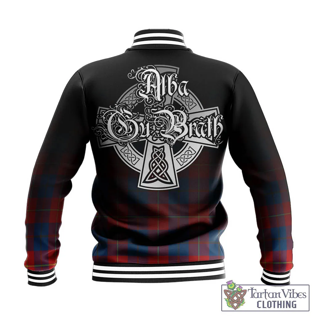 Blane Tartan Baseball Jacket Featuring Alba Gu Brath Family Crest Celtic Inspired