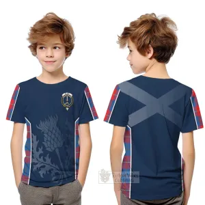 Blane Tartan Kid T-Shirt with Family Crest and Scottish Thistle Vibes Sport Style