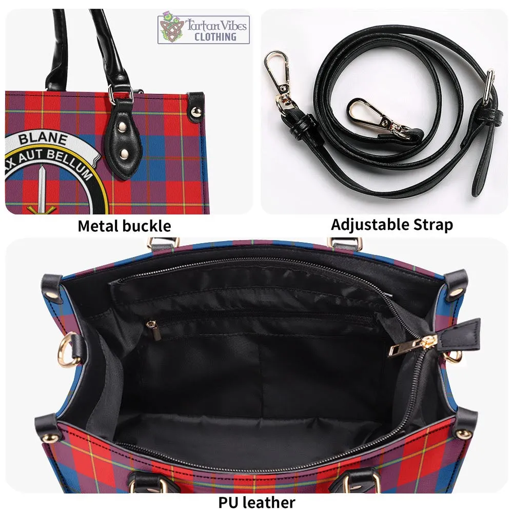 Blane Tartan Luxury Leather Handbags with Family Crest