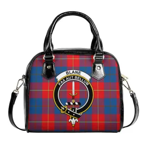 Blane Tartan Shoulder Handbags with Family Crest