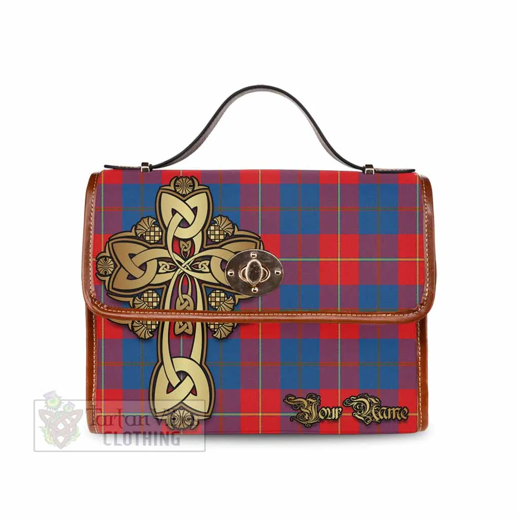 Blane Tartan Waterproof Canvas Bag Golden Thistle Celtic Cross Style