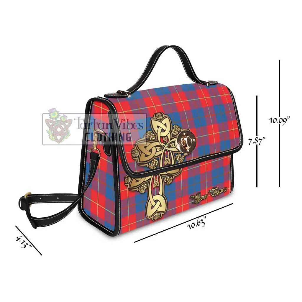 Blane Tartan Waterproof Canvas Bag Golden Thistle Celtic Cross Style