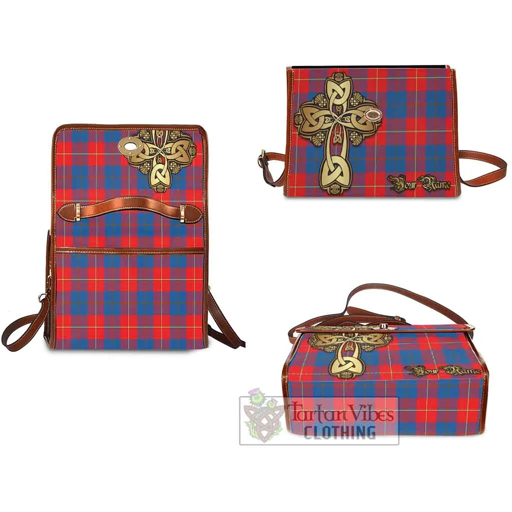 Blane Tartan Waterproof Canvas Bag Golden Thistle Celtic Cross Style