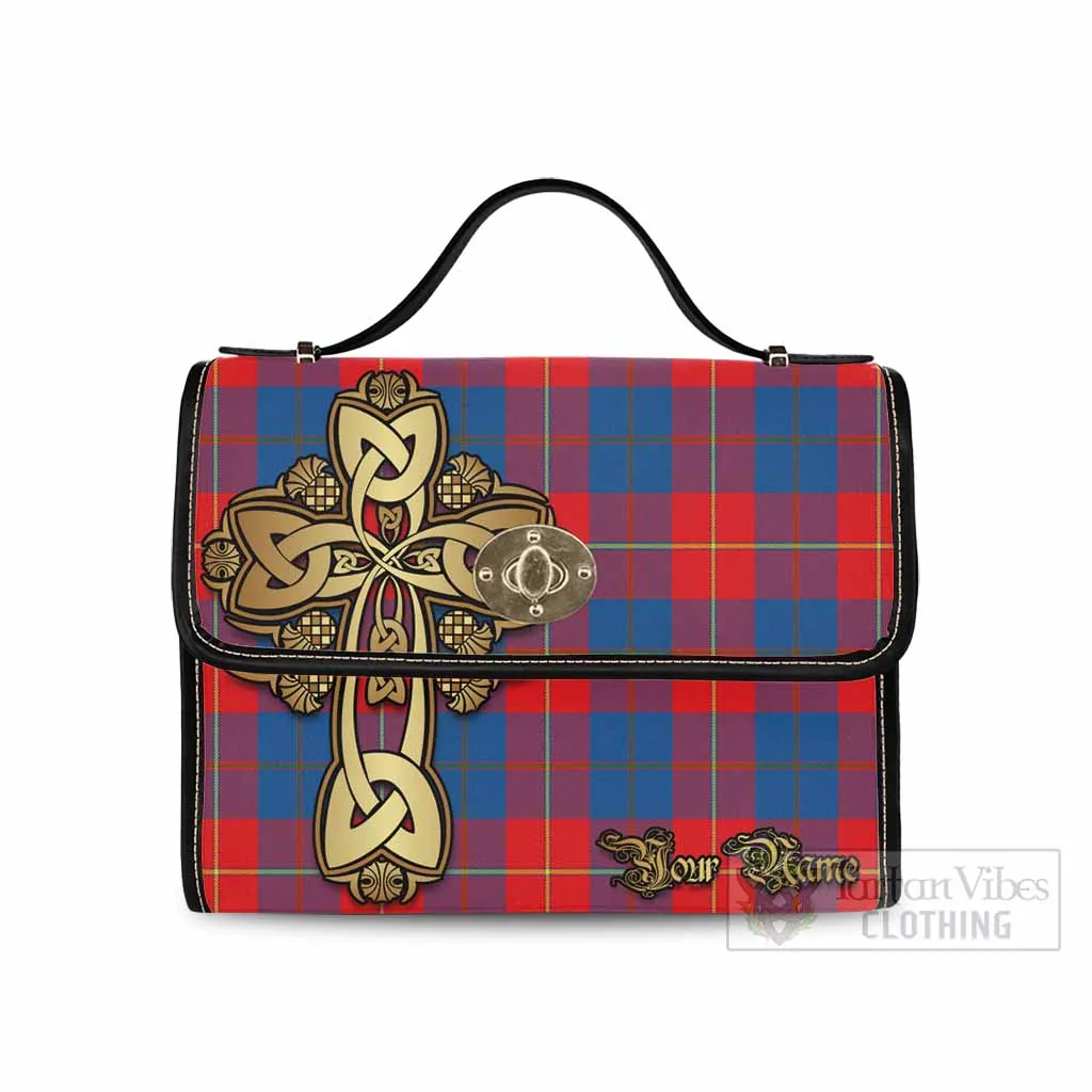 Blane Tartan Waterproof Canvas Bag Golden Thistle Celtic Cross Style