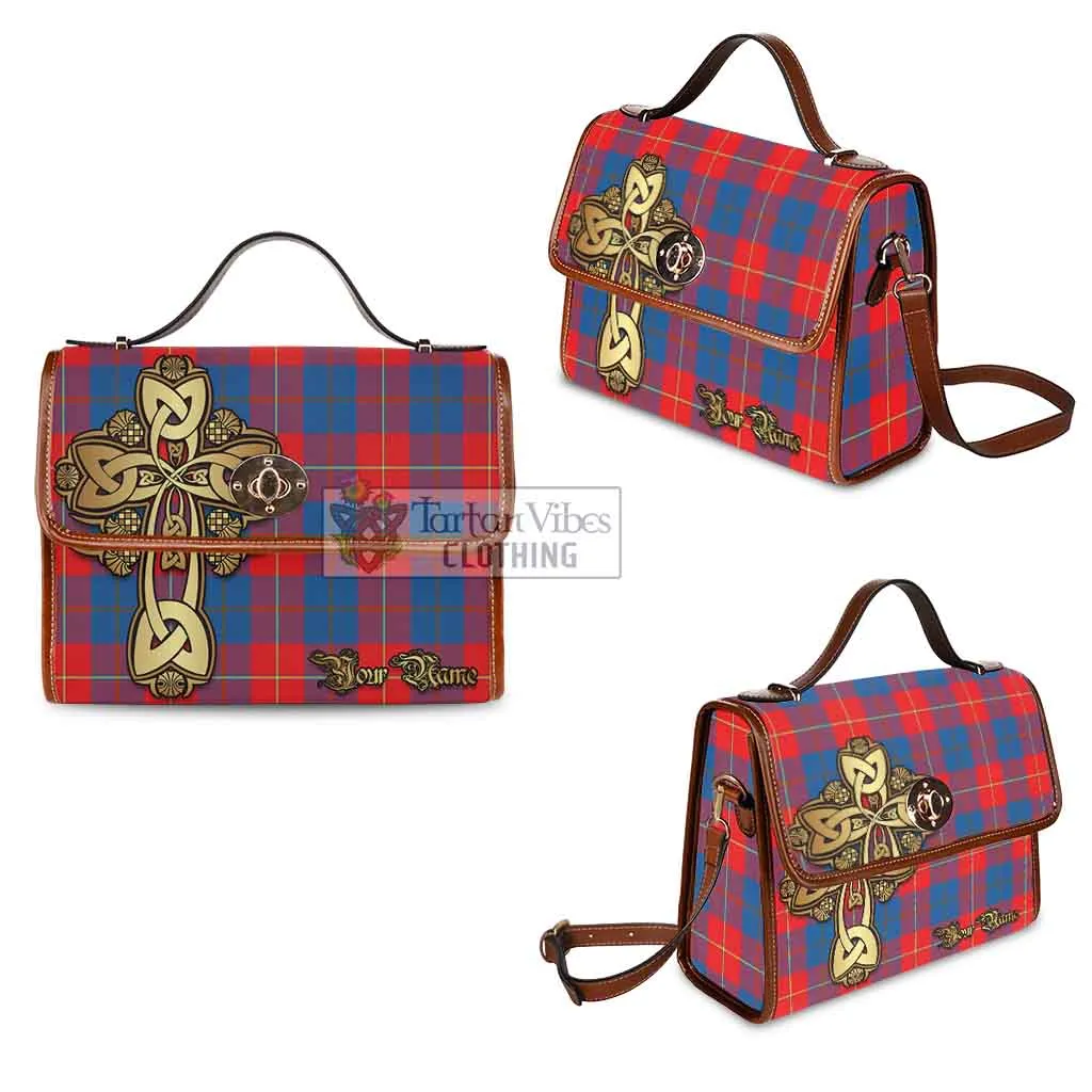 Blane Tartan Waterproof Canvas Bag Golden Thistle Celtic Cross Style