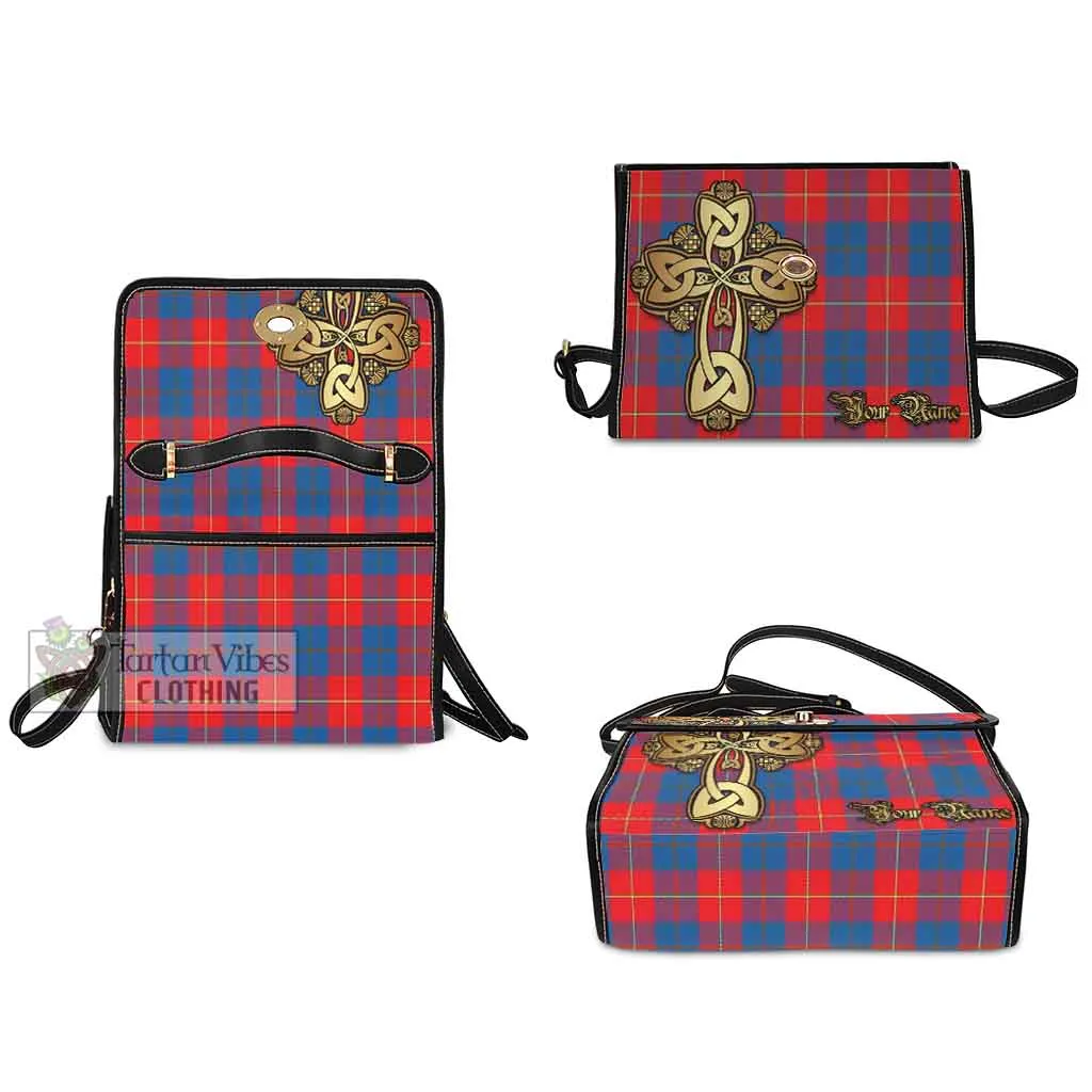 Blane Tartan Waterproof Canvas Bag Golden Thistle Celtic Cross Style