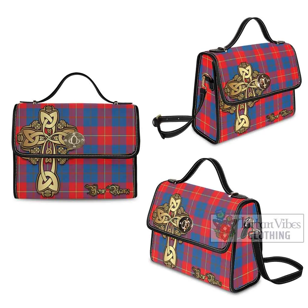 Blane Tartan Waterproof Canvas Bag Golden Thistle Celtic Cross Style