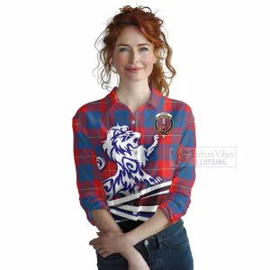 Blane Tartan Women's Casual Shirt with Alba Gu Brath Regal Lion Emblem